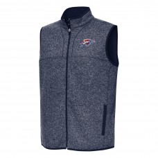 Oklahoma City Thunder Antigua Heather Navy Fortune Full-Zip Vest