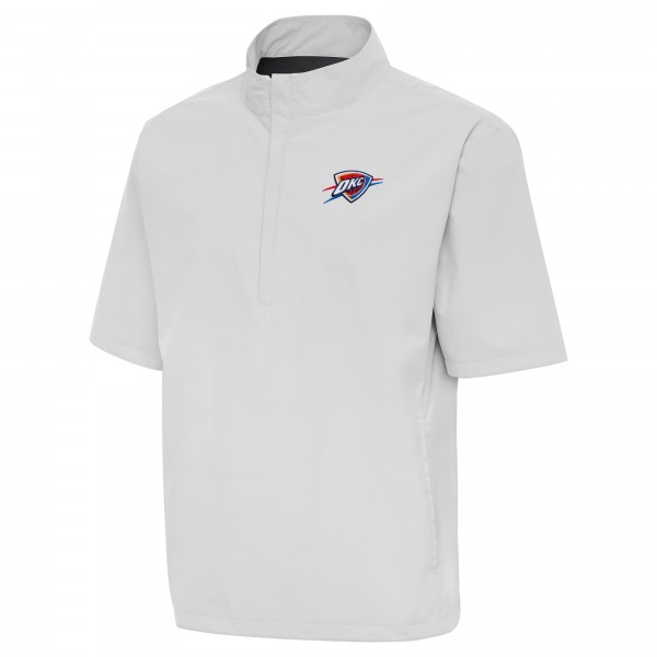 Oklahoma City Thunder Antigua Heather Gray Brisk Quarter-Zip Windbreaker