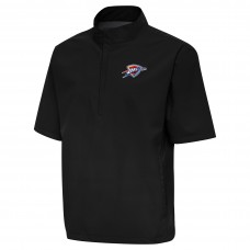Oklahoma City Thunder Antigua Black Brisk Quarter-Zip Windbreaker