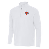 New York Knicks Antigua White Intent Quarter-Zip Top