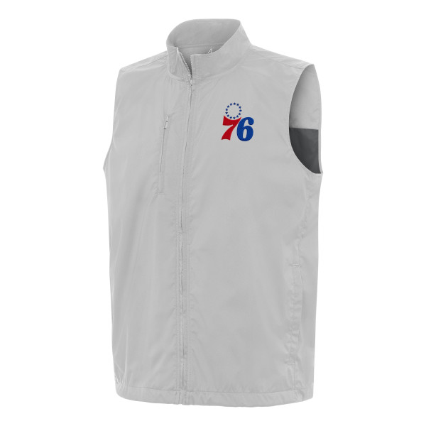 Жилетка Philadelphia 76ers Antigua Heather Gray Brisk Full-Zip