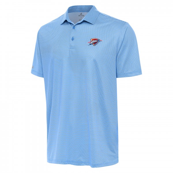 Поло Oklahoma City Thunder Antigua Powder Blue/White Rings