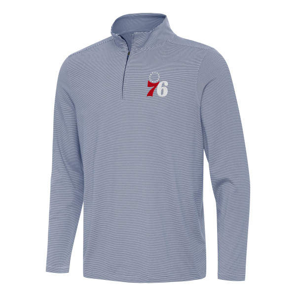 Philadelphia 76ers Antigua Navy Twine Quarter-Zip Top