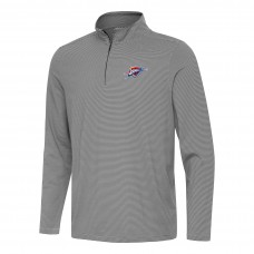 Oklahoma City Thunder Antigua Black Twine Quarter-Zip Top