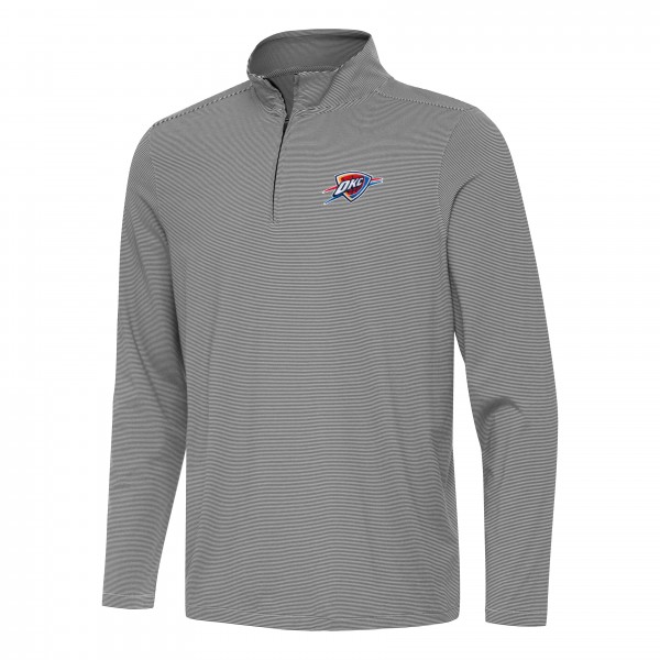 Oklahoma City Thunder Antigua Black Twine Quarter-Zip Top