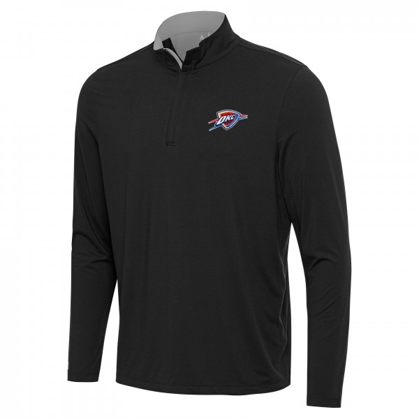 Oklahoma City Thunder Antigua Black/Gray Content Quarter-Zip Top