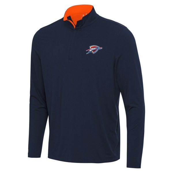 Кофта на короткой молнии Oklahoma City Thunder Antigua Navy/Orange Content