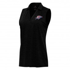 Поло WoOklahoma City Thunder Antigua Heather Black Layout Sleeveless V-Neck