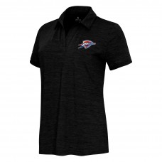 Поло WoOklahoma City Thunder Antigua Heather Black Layout V-Neck
