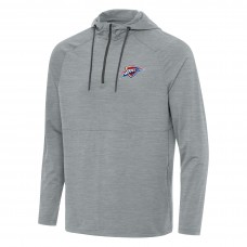 Толстовка на короткой молнии Oklahoma City Thunder Antigua Heather Gray Spikes Raglan