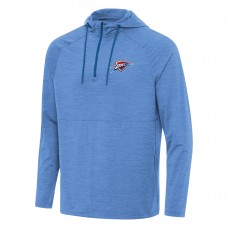 Толстовка на короткой молнии Oklahoma City Thunder Antigua Heather Powder Blue Spikes Raglan