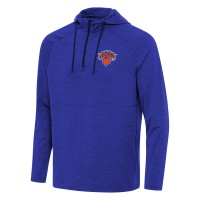 Толстовка на короткой молнии New York Knicks Antigua Spikes Raglan - Heather Blue