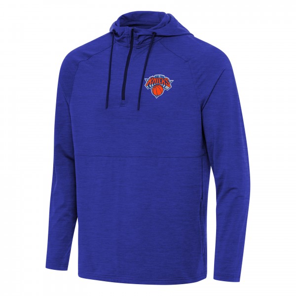 Толстовка на короткой молнии New York Knicks Antigua Spikes Raglan - Heather Blue