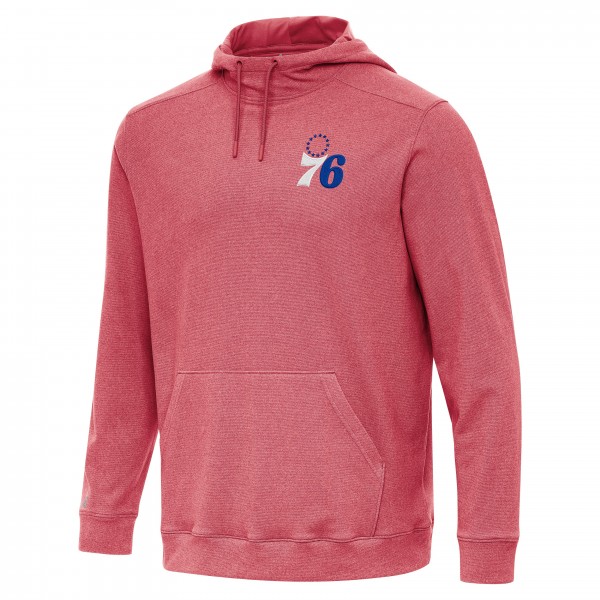 Philadelphia 76ers Antigua Heather Red Cloud Pullover Hoodie