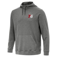 Philadelphia 76ers Antigua Heather Black Cloud Pullover Hoodie