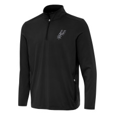 Свитшот San Antonio Spurs Antigua Black Perilous Quarter-Zip