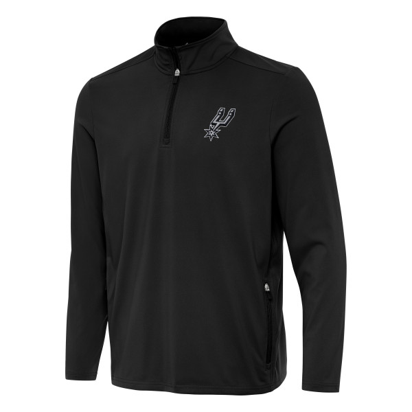 Свитшот San Antonio Spurs Antigua Black Perilous Quarter-Zip