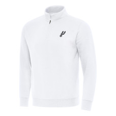 Свитшот San Antonio Spurs Antigua White Victory Quarter-Zip Mock