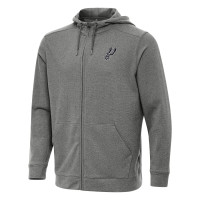 Толстовка San Antonio Spurs Antigua Heather Charcoal Effortless Full-Zip Jacket