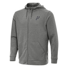 Толстовка San Antonio Spurs Antigua Heather Charcoal Effortless Full-Zip Jacket