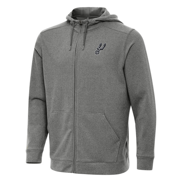 Толстовка San Antonio Spurs Antigua Heather Charcoal Effortless Full-Zip Jacket
