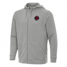 Toronto Raptors Antigua Heather Gray Effortless Full-Zip Hoodie Jacket