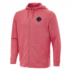Toronto Raptors Antigua Heather Red Effortless Full-Zip Hoodie Jacket