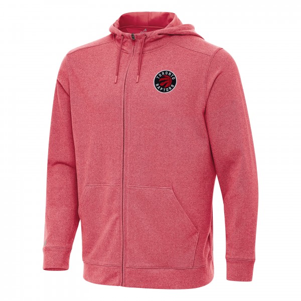 Toronto Raptors Antigua Heather Red Effortless Full-Zip Hoodie Jacket
