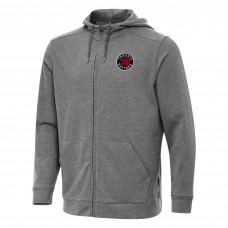 Toronto Raptors Antigua Heather Charcoal Effortless Full-Zip Hoodie Jacket