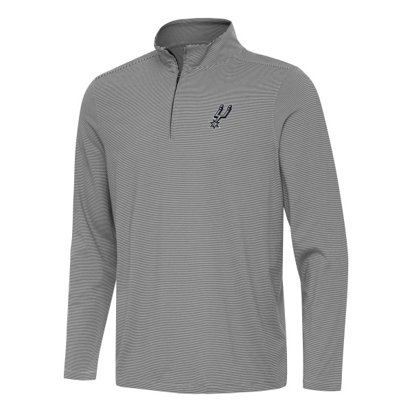 San Antonio Spurs Antigua Black Twine Quarter-Zip Top