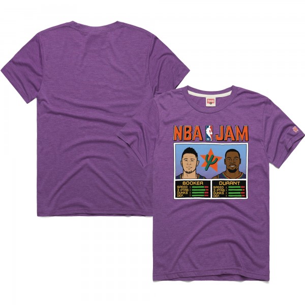 Футболка Devin Booker & Kevin Durant Phoenix Suns Homage Unisex 2024/25 City Edition NBA Jam Tri-Blend - Purple