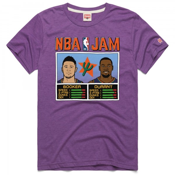 Футболка Devin Booker & Kevin Durant Phoenix Suns Homage Unisex 2024/25 City Edition NBA Jam Tri-Blend - Purple