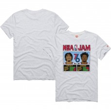 Футболка Joel Embiid & Tyrese Maxey Philadelphia 76ers Homage Unisex 2024/25 City Edition NBA Jam Tri-Blend - Ash