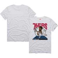 Футболка Joel Embiid Philadelphia 76ers Homage Unisex 2024/25 City Edition Caricature Tri-Blend - Ash
