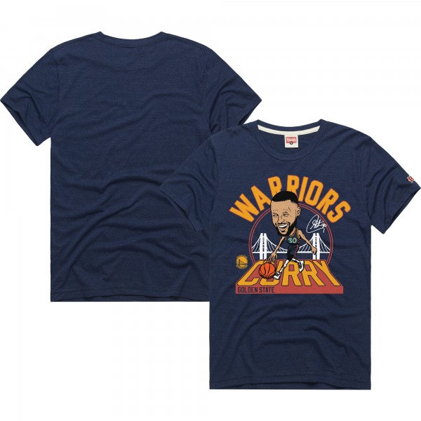 Футболка Stephen Curry Golden State Warriors Homage Unisex 2024/25 City Edition Caricature Tri-Blend - Navy