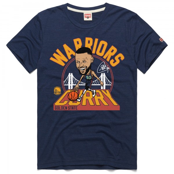 Футболка Stephen Curry Golden State Warriors Homage Unisex 2024/25 City Edition Caricature Tri-Blend - Navy