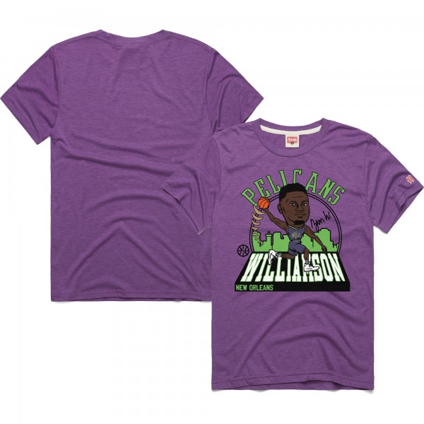 Футболка Zion Williamson New Orleans Pelicans Homage Unisex 2024/25 City Edition Caricature Tri-Blend - Purple