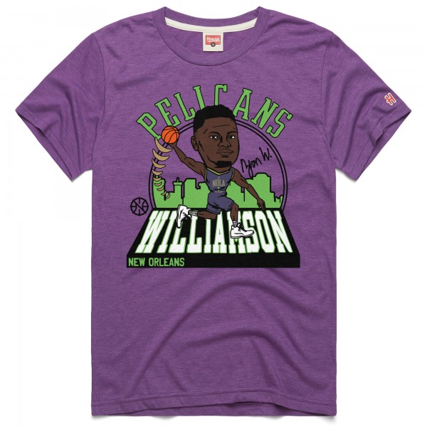 Футболка Zion Williamson New Orleans Pelicans Homage Unisex 2024/25 City Edition Caricature Tri-Blend - Purple