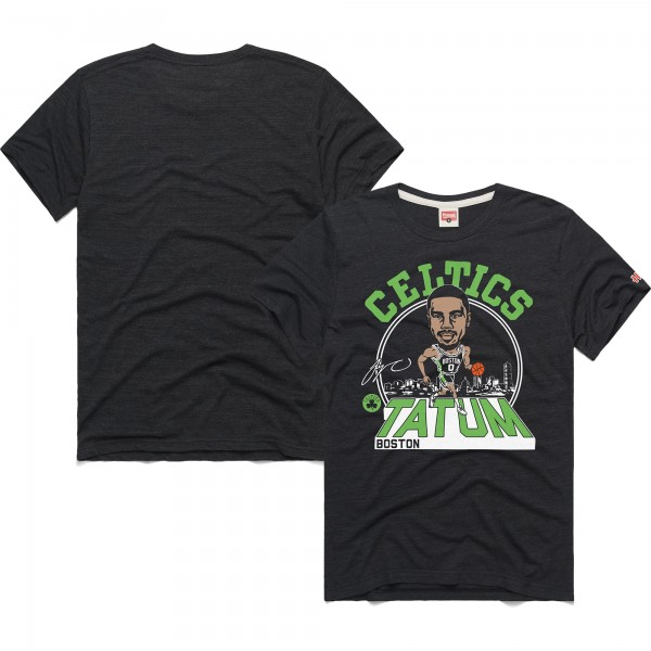 Футболка Jayson Tatum Boston Celtics Homage Unisex 2024/25 City Edition Caricature Tri-Blend - Charcoal
