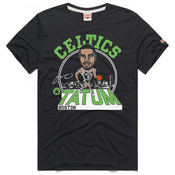 Футболка Jayson Tatum Boston Celtics Homage Unisex 2024/25 City Edition Caricature Tri-Blend - Charcoal