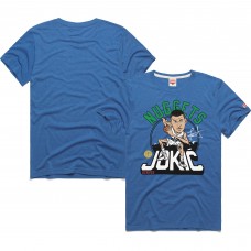 Футболка Nikola Jokic Denver Nuggets Homage Unisex 2024/25 City Edition Caricature Tri-Blend - Blue