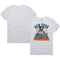 Футболка Jalen Brunson New York Knicks Homage Unisex 2024/25 City Edition Caricature Tri-Blend - Ash