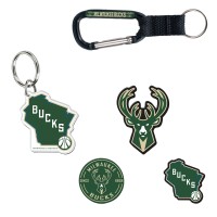 Milwaukee Bucks WinCraft 5-Pack Key Ring and Fridge Magnet Set
