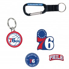 Philadelphia 76ers WinCraft 5-Pack Key Ring and Fridge Magnet Set