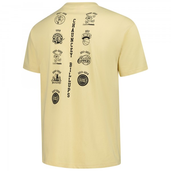 Detroit Pistons Chauncey Billups Mitchell & Ness Cream Premium T-Shirt