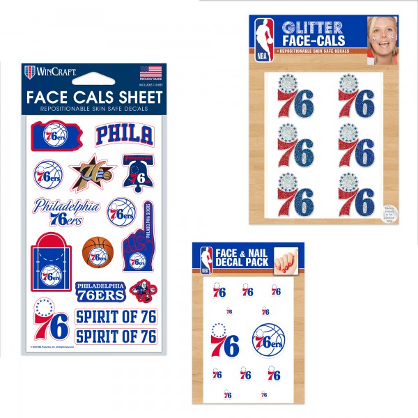 Philadelphia 76ers WinCraft 4 x 7 Waterless Tattoos Set