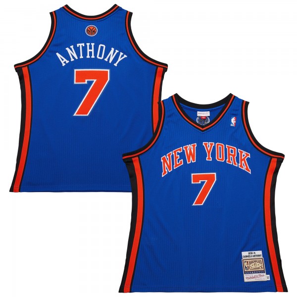Джерси New York Knicks Carmelo Anthony Mitchell & Ness Blue 2010/11 Hardwood Classics Authentic