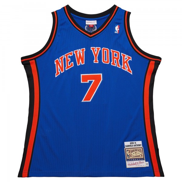Джерси New York Knicks Carmelo Anthony Mitchell & Ness Blue 2010/11 Hardwood Classics Authentic