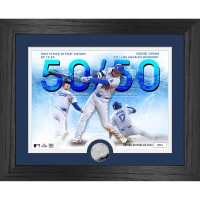 Los Angeles Dodgers Shohei Ohtani Highland Mint 15 x 18 Commemorative 50/50 Club Silver Coin Photo Mint