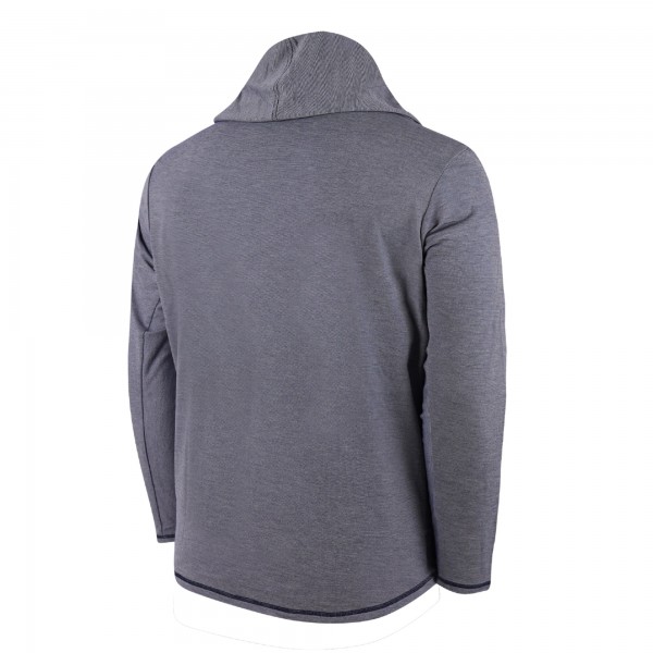 New York Yankees Navy Butter Stripe Tri-Blend Long Sleeve Hoodie T-Shirt